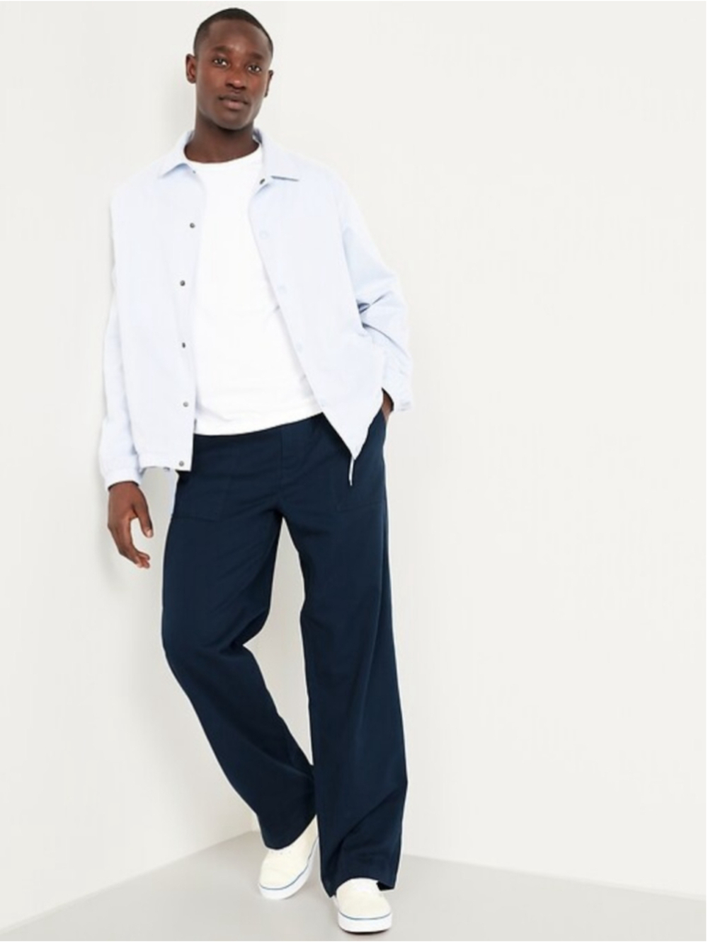 Men's Old Navy Baggy Soft Workwear Pants Medium TALL Navy Blue NWT Soft Stretch